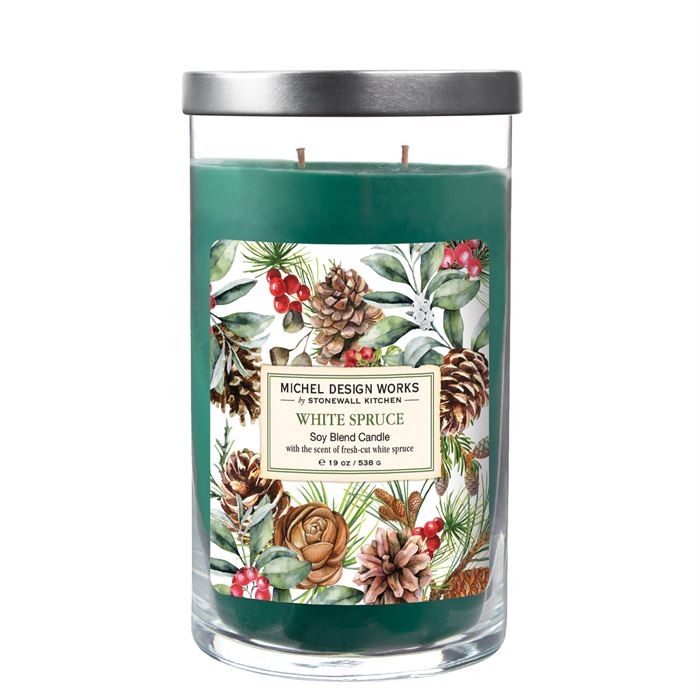 Michel Deign Works Large Tumbler Candle: White Spruce