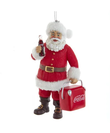 Coca Cola Santa With Cooler Ornament
