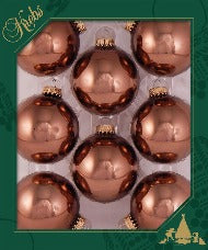 Glass Ball Boxed, Set Of 8 - Copper