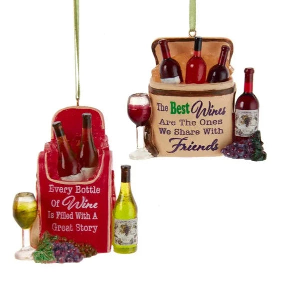 Assorted Wine Bag Ornament, INDIVIDUALLY SOLD