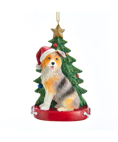 Dog & Tree Ornament:  Australian Shepherd