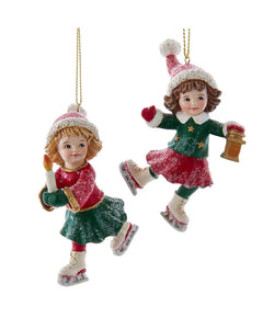 Assorted Girl Skating Ornament, INDIVIDUALLY SOLD