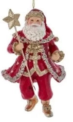 Santa With Star Staff Ornament