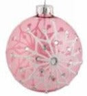 4" Pink Snowflake Ball