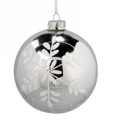 4" Large Silver Snowflake Ball