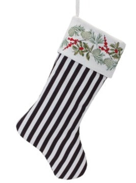 19" Black Striped Stocking