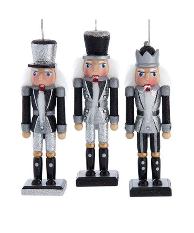 Assorted 6" Silver And Black Nutcracker Ornament, INDIVIDUALLY SOLD