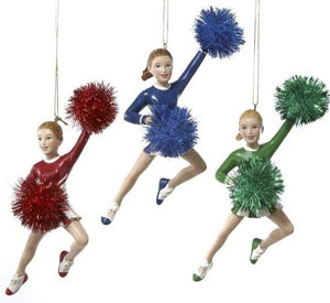 Assorted Cheerleader Ornament, INDIVIDUALLY SOLD