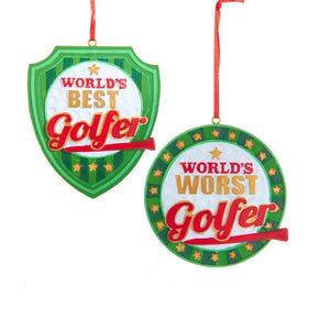 Assorted World's Best/Worst Golfer Ornaments, INDIVIDUALLY SOLD