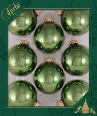 Glass Ball Boxed, Set Of 8 - Green