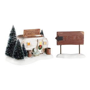 Snow Village: National Lampoon's Christmas Vacation: The Griswold Family Buys Tree, Set Of 2