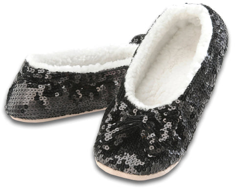 Classic Black Sequin Slippers  KIDS SIZES