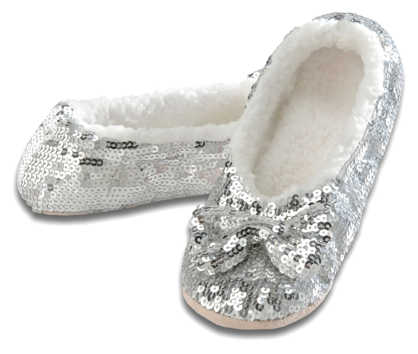 Classic Silver Sequin Slippers  KIDS SIZES