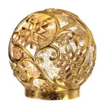 6.5" Gold Lighted Globe Glitterdome