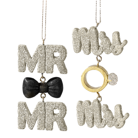 Assorted Mr & Mr / Mrs & Mrs Ornaments, INDIVIDUALLY SOLD