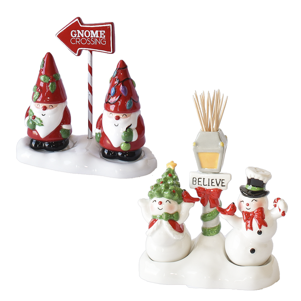 Assorted Christmas Salt & Pepper, Set Of 2 INDIVIDUALLY SOLD