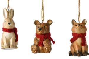 Assorted Woodland Animal Ornament, INDIVIDUALLY SOLD