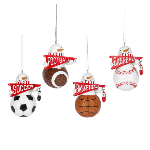Assorted Snowman Sport Ornament, INDIVIDUALLY SOLD
