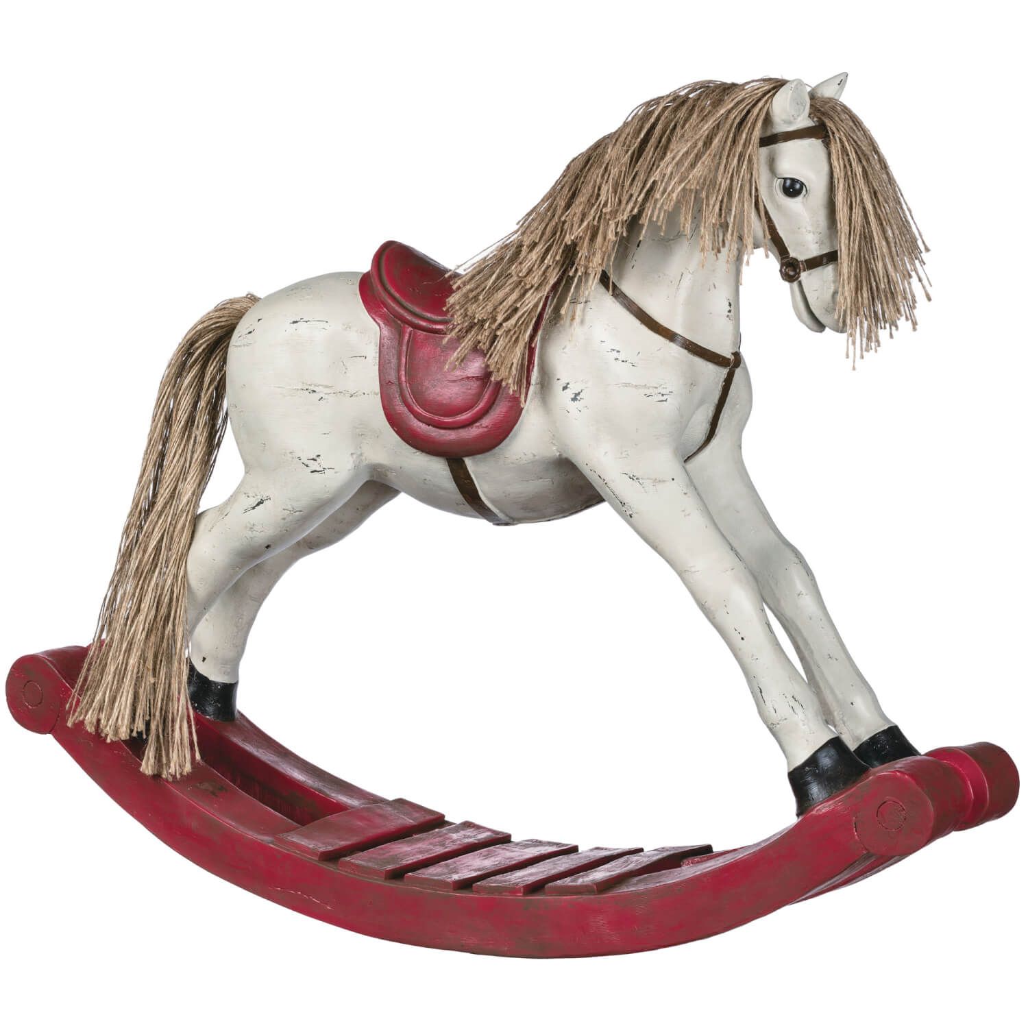 Antiqued Rocking Horse Figurine