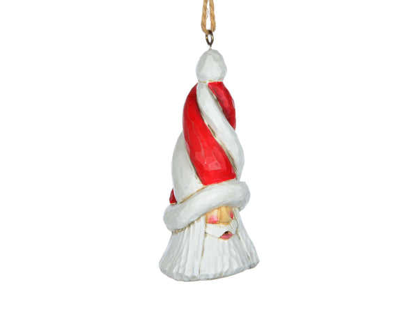 Candy Cane Tall Hat Santa Ornament