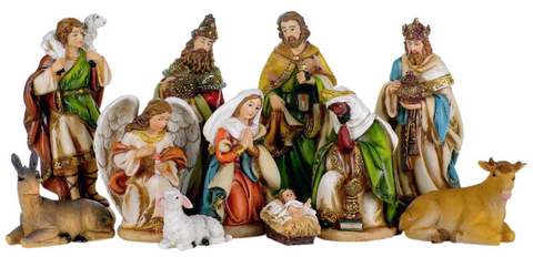 Multi-Coloured Nativity Scene Set Of 11
