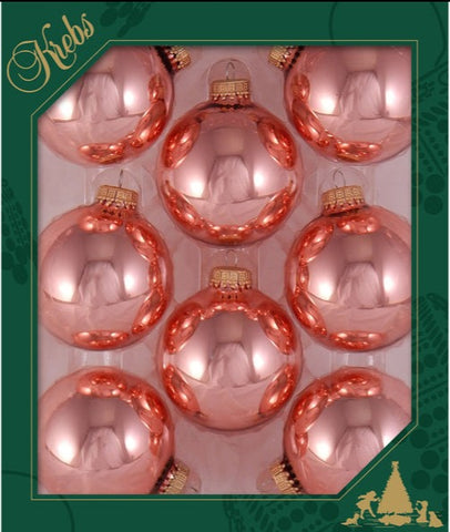 Glass Ball Boxed, Set of 8 - Pink