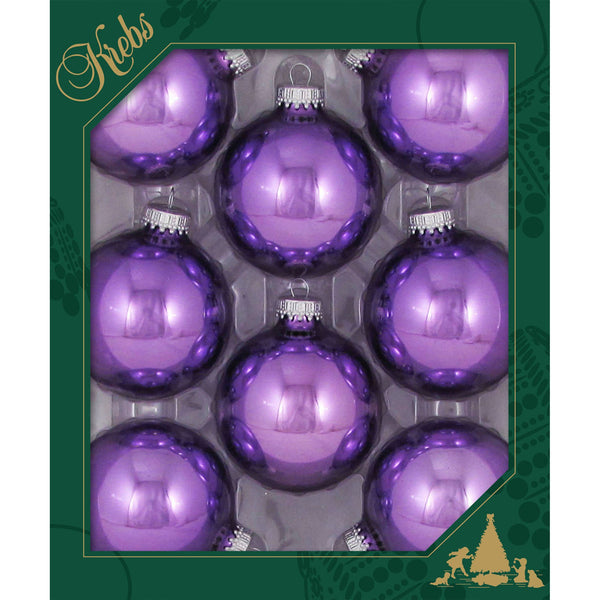Glass Ball Boxed, Set Of 8 - Purple