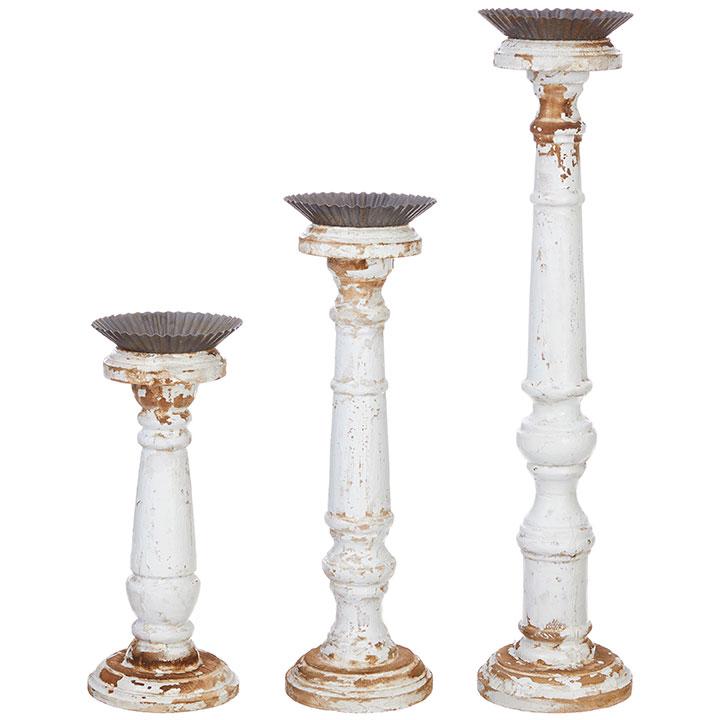 Assorted Distressed Pillar Candle Holder, INDIVIDUALLY SOLD