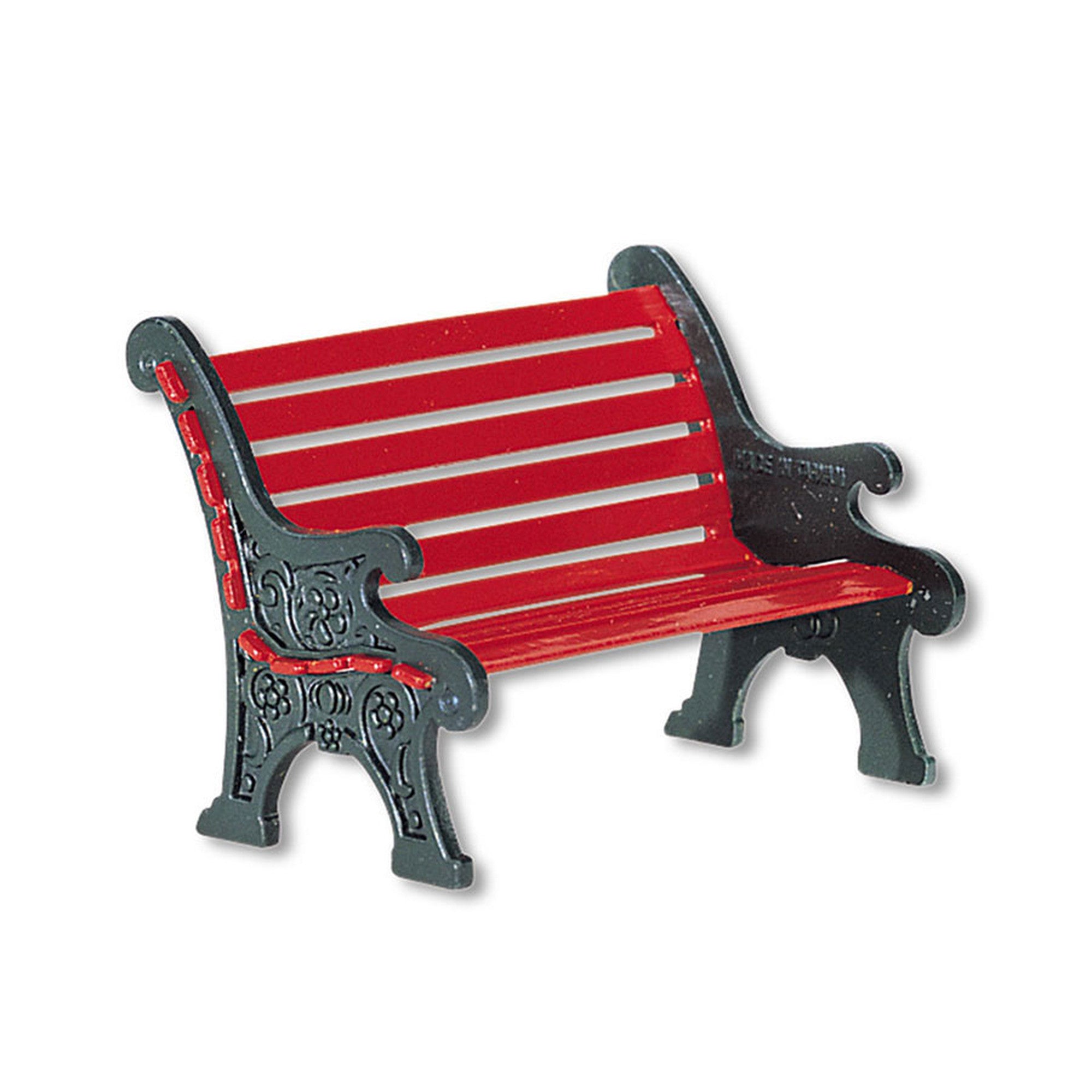 Village Accessory: Red Park Bench