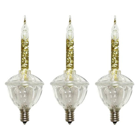 Replacement Clear Gold Glitter Bubble Lights, Set Of 3
