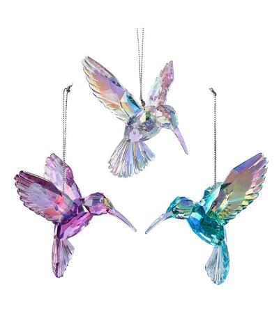 Assorted Iridescent Hummingbird Ornament, INDIVIDUALLY SOLD