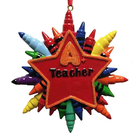 Teacher Star Crayon Ornament