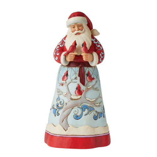 Santa With Cardinals Figurine
