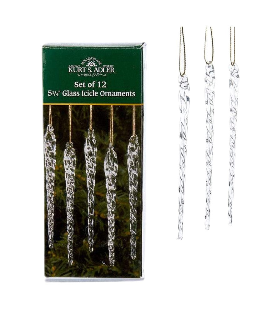 Glass Icicles Set Of 12