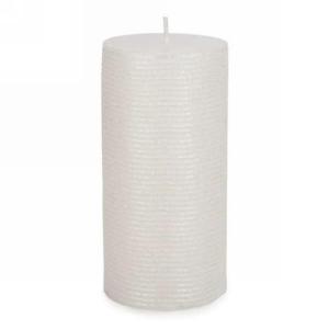 3" X 6" Glitter Pillar Candle: White Iridescent