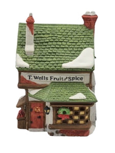 Dickens Village Previously Owned Collections: T. Wells Fruit And Spice Shop