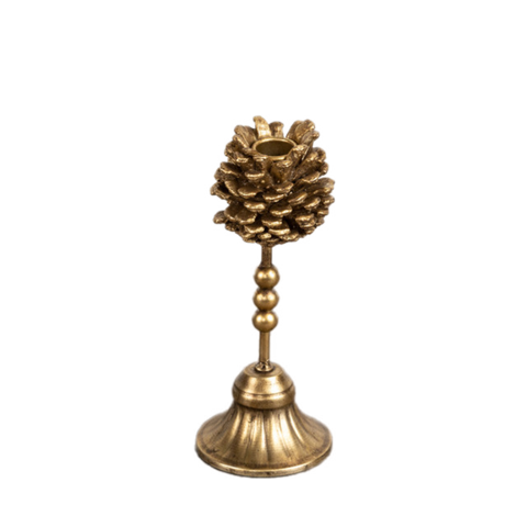 Large Pinecone Taper Candle Holder