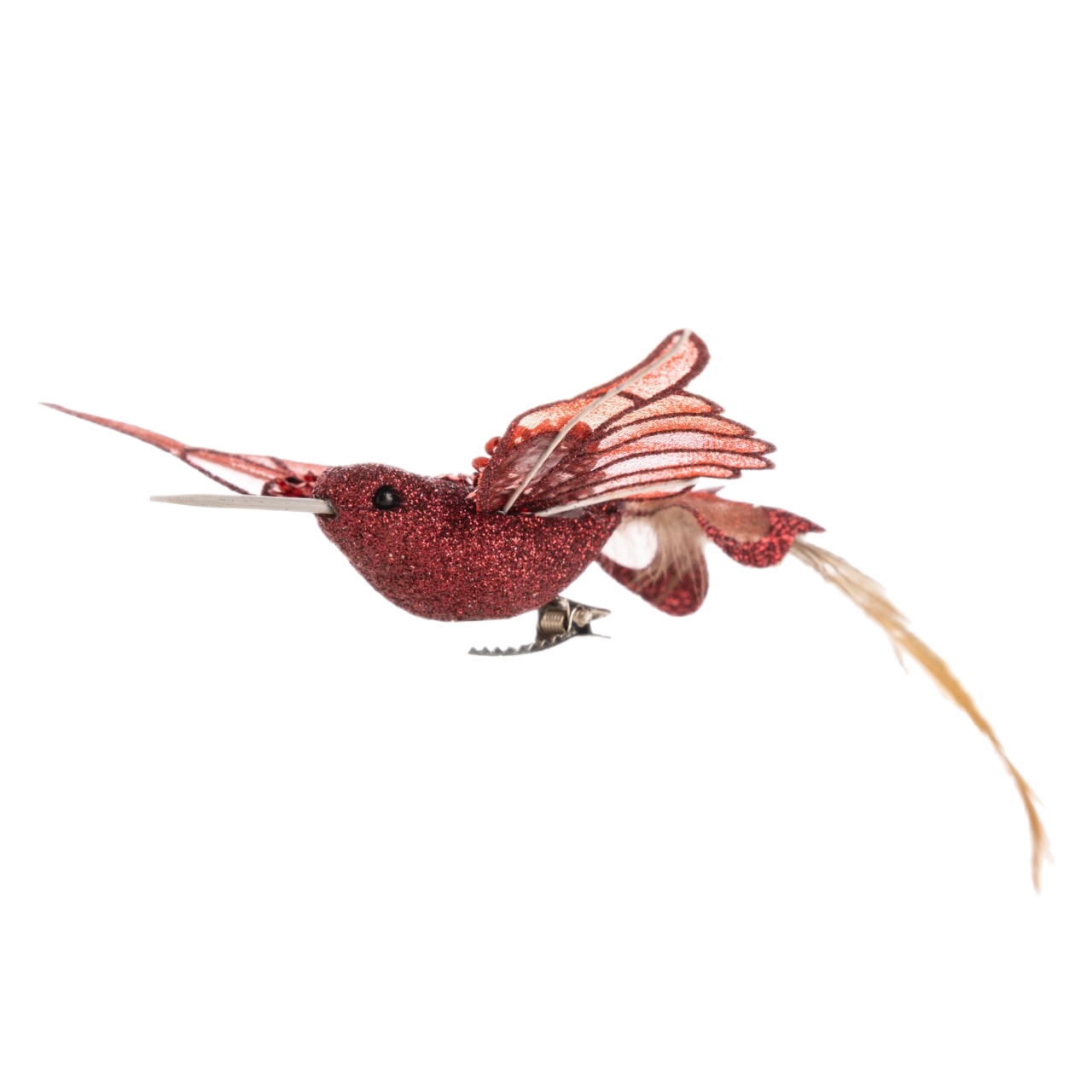 Red Clip On Bird Ornament