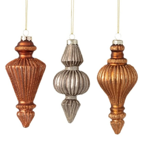 Assorted Metallic Finial Ornament, INDIVIDUALLY SOLD