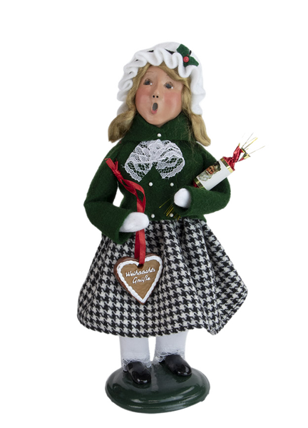 Byers Choice: Girl With Heart Gingerbread Cookie