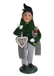 Byers Choice: Boy With Heart Gingerbread Cookie