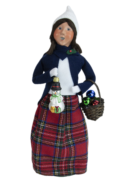 Byers Choice: Woman With Snowman Ornament