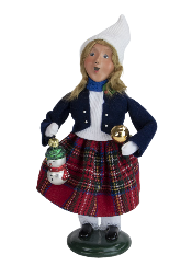 Byers Choice: Girl With Snowman Ornament