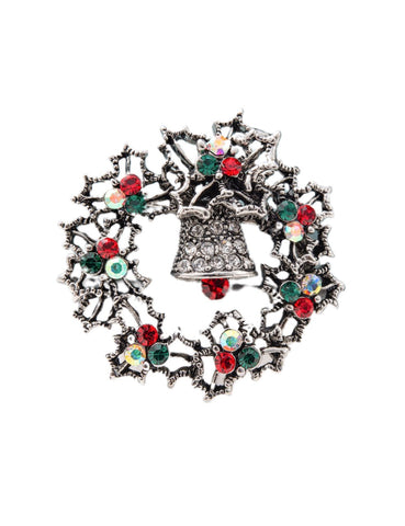 Wreath With Bell Brooch