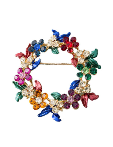 Jeweltone Wreath Brooch