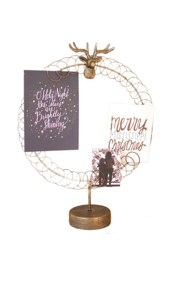 Wreath With Deer Card Stand