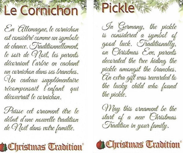 The Christmas Pickle / Le Cornichon Ornament