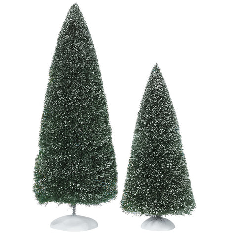 Village Accessory: Bag-O-Frosted Topiaries, Set Of 2