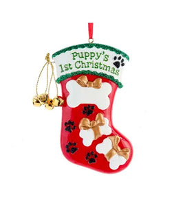 Puppy's 1st Christmas Stocking Ornament